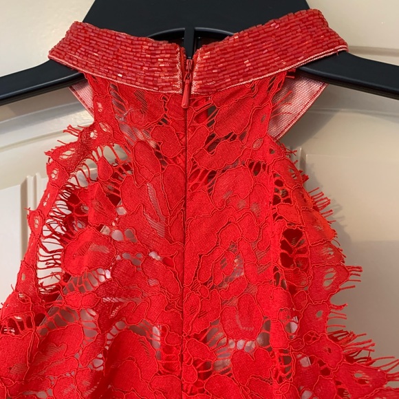 Lotus Threads jumpsuit, NWT, red, lace, size 4 - Picture 5 of 6